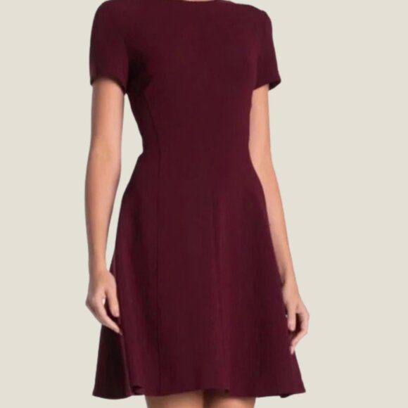 Theory Dresses & Skirts - Theory Maroon crepe crew neck dress